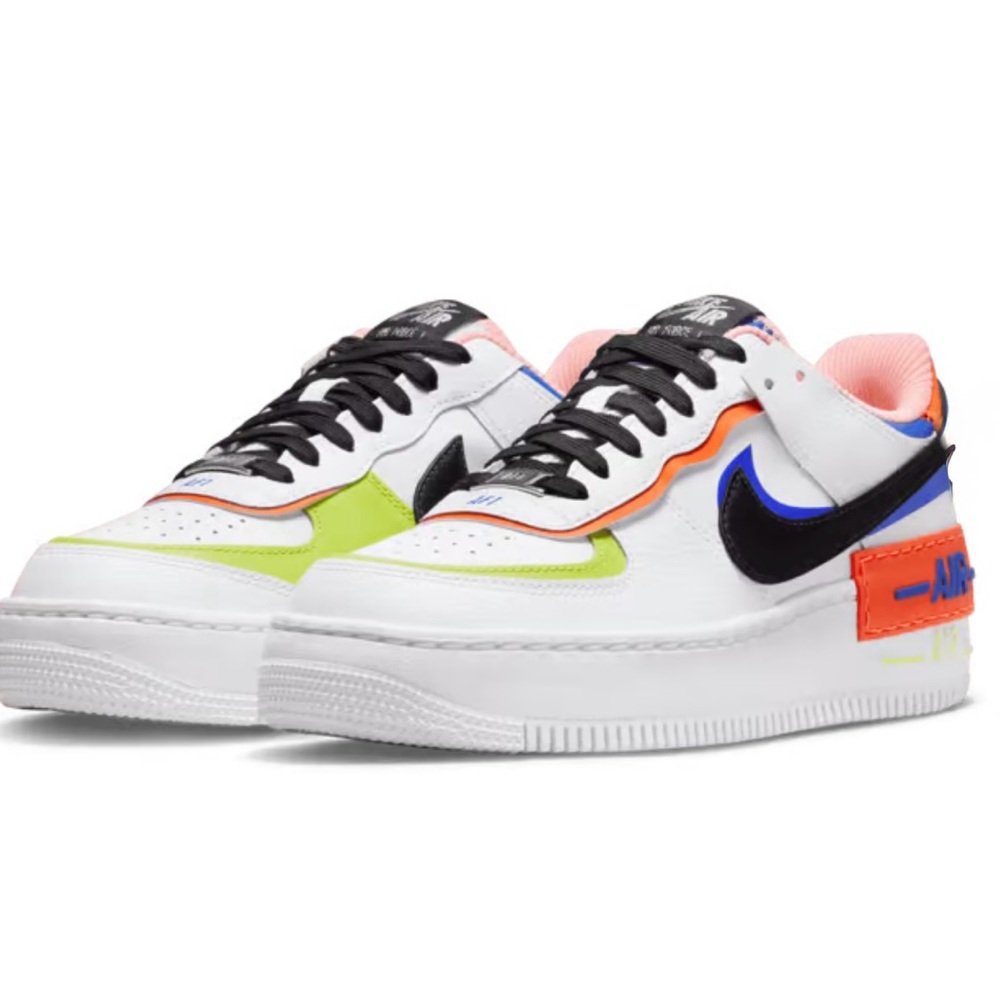 Nike Air Force 1 Shadow White with Multicolor Accents
